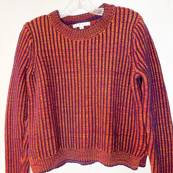 CAbi Melange Lava Cable Knit Ribbed Crewneck Pullover Sweater Size M - Picture 5 of 14